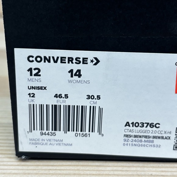 Converse Chuck Taylor All Star Lugged Platform 2.0 Waterproof A10376C Men Sz 12 main image 7